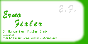 erno fixler business card